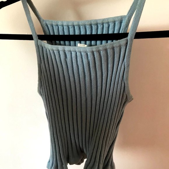 Forever 21 Baby Blue Halter Ribbed Tank - Picture 3 of 3